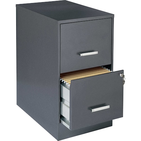 Nusparc 2-Drawer Vertical File Cabinet, 14.2" x 22" x 26.6", Charcoal NPRVF222AAML